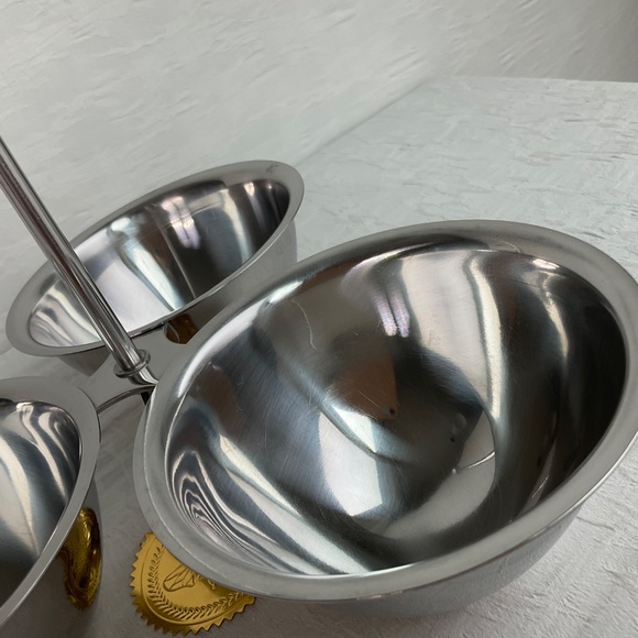 Vintage MCM Oneida Stainless Steel Condiment Caddy Bar Caddy Party Serving Tray - Picture 10 of 11